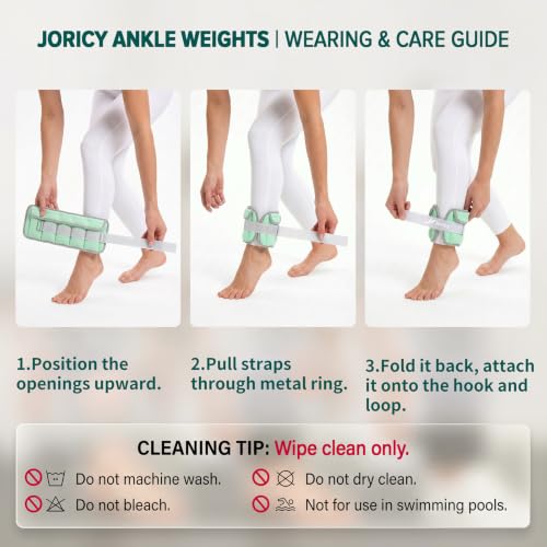 Adjustable Ankle Weights for Women Men A Pair of 1-3/4/5/6/8/10/20LBS - color: Green