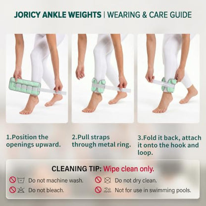 Adjustable Ankle Weights for Women Men A Pair of 1-3/4/5/6/8/10/20LBS - color: Green