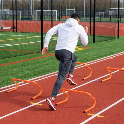 10 Pack 9" Agility Hurdles, Plastic Speed Agility Training Hurdle, Detachable Sturdy Plyometric Hurdles, Training Equipment Set with Carry Bag for Football, Soccer, Basketball, Athletes