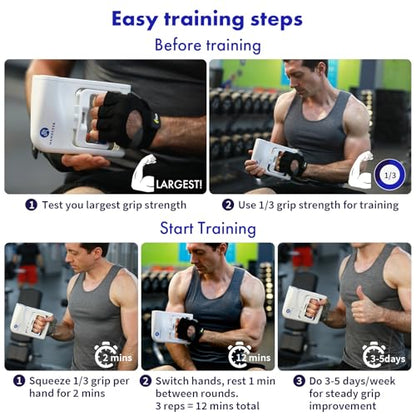 Grip Strength Tester, Digital Hand Dynamometer FDA Registered with Backlit LCD for Grip Strength Testing and Training