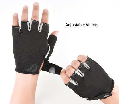 Half-Finger Workout Gloves Unisex - Anti Slip Exercise Gloves Gym Training - color: Black, size: Large