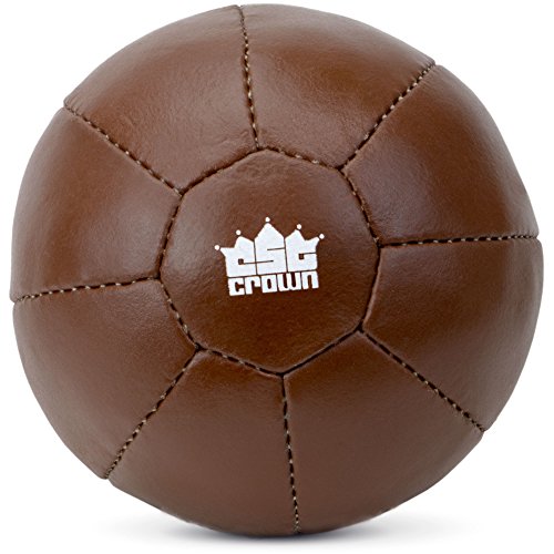 Crown Sporting Goods Vintage Soft Touch Leather Weighted Medicine Ball for Core Fitness, Resistance, Strength Training, & Exercise Conditioning - style: 4 kg (8.8 lbs)