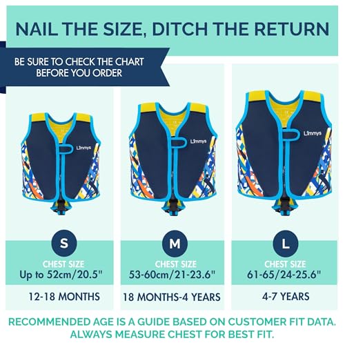 Limmys Swim Vest for Toddlers & Kids - Adjustable Buoyancy Swimming Aid, CE Safety Certified, Award-Winning Parent-Approved Design, Soft Neoprene Comfort, Secure Durable Design, Carry Bag Included