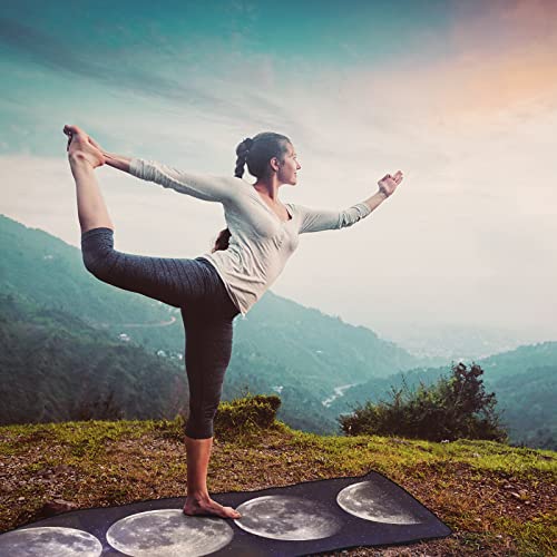QiyI Hot Yoga Towel with Grip Dots, Non Slip, 74"x26", Moon Cycle - color: Moon Cycle, size: 74"x26"