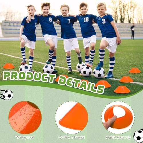 100 Pcs Mini Soccer Cones for Sport Agility Disc Cones Soccer Training for Agility Drills Sports Football