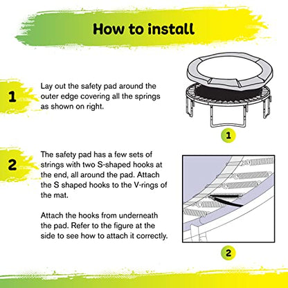 Upper Bounce Trampoline Spring Cover, Mini Rebounder Replacement Safety Pad, Durable, Accessories and Parts, Durable, Accessories and Parts, with Pre-Cut Holes and Legs - size: 48"