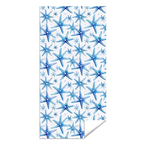 Microfiber Beach Towel Sand Free Quick Dry Absorbent Nautical Starfish Blue and White Coastal Watercolor Design Swim Mat for Travel Pool Sports 71 x 32 Inches 1 Pcs - color: Coastal