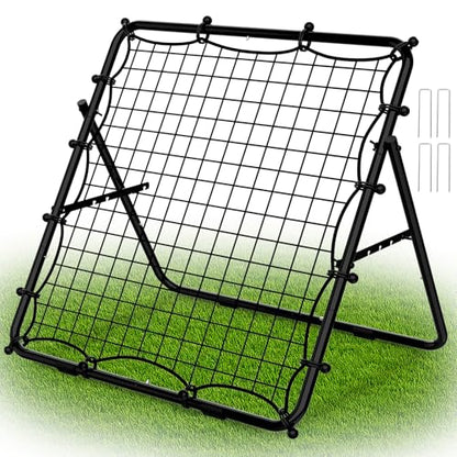 LIANTRAL Baseball Rebounder Net, Adjustable Bounce Back Trainer for Soccer, Softball, Portable Folding Rebounder for Passing & Shooting Practice, Soccer Bounce Back net Net for Kids, Black