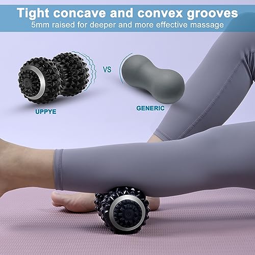 Vibrating Massage Ball for Pain Relif, Mobility Ball for Physical Therapy and Workout Recovery, Deep Tissue Myofascial Release Tools - Back, Shoulder (Peanut Head Vibrating Massage Ball Black) - color: Black