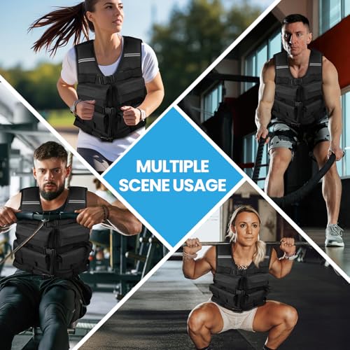 Adjustable Weighted Vest for Men Woman With Shoulder Pads 18lbs | 30lbs | 40lbs, Weight Vest For Walking, Rucking, Cross Training, Running, Muscle Building - Breathable, Comfortable, Washable - size: 10LB-18LB (No Pocket)