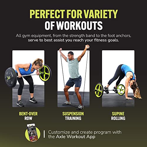 AXLE Home Gym Workout Barbells - Barbell Weight Set for Strength Training, Collapsible Equipment for Indoor & Outdoor Workouts for Men, Women, and Youth