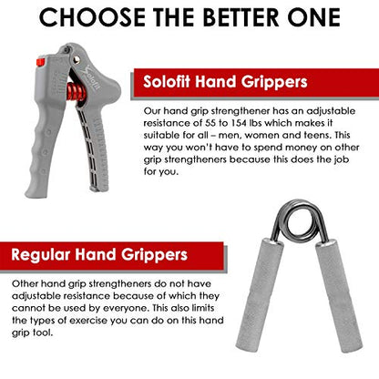 Hand Grip Strengthener with Adjustable Resistance (55 to 154lbs) – Heavy Duty Hand Workout Equipment for Finger Exercise – Hand & Finger Stretcher for Men & Women