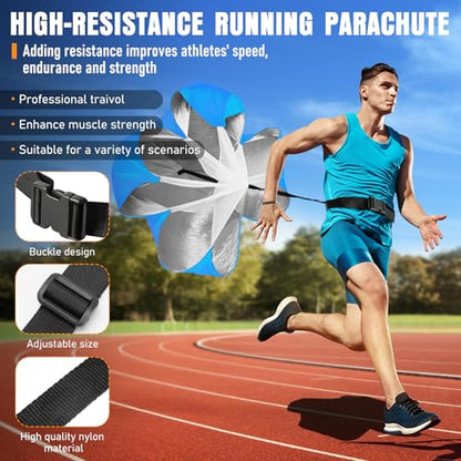 Agility Ladder, Agility Speed Training Equipment Set, 20ft Speed Ladder, 12 Soccer Cones, 4 Hurdles, Jump Rope, Running Parachute, Soccer Football Basketball Training Equipment Accessories - color: Blue