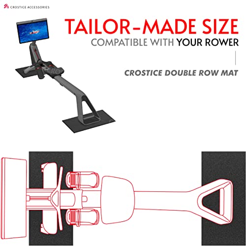 Double Mat Compatible with Peloton Bike, Row & Concept 2 Rowing Machine, Thickness 6mm, Bike Trainer Accessories, Mat Protect Hardwood Floor Carpet, for Home Gym Exercise