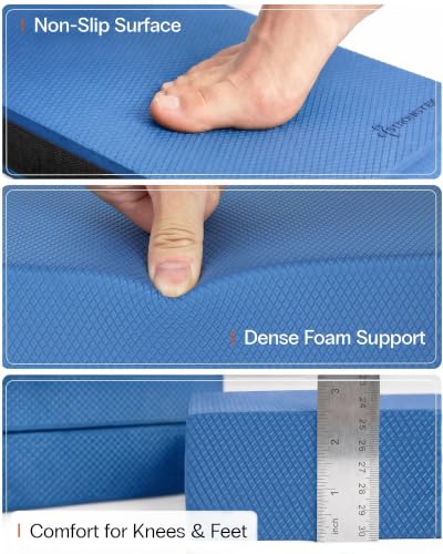 StrongTek 2-in-1 Foam Balance Pad and Kneeling Pad, 15.8 or 19 in Sizes - color: XL-BLUE