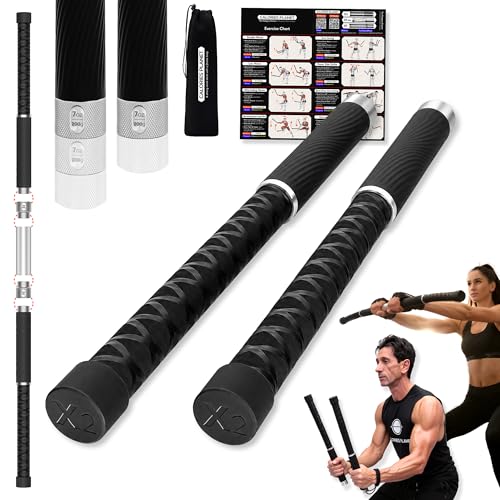 X2 Ropeless Battle Ropes Adjustable Weight, Convertible to Fitness Bar - color: Pure Black