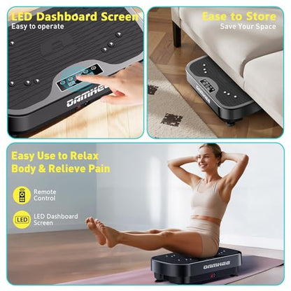 Vibrating Board Exercise Machine, 9 Modes Vibration Platform for Lymphatic Drainage, 3D Upgrade Vibrating Board for Weight Loss, Home Body Fitness Equipment (Purple)