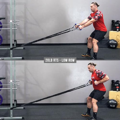 Valor Fitness Resistance Bands - 5lb to 25lbs - Carabiners Attached & 2 Bands per Weight Option with Handles– Sheath Covered - Strength Training New Compact 39" Design - Wall Door Rack Mount Options - color: Black - Set of 20 & 25lb Pairs