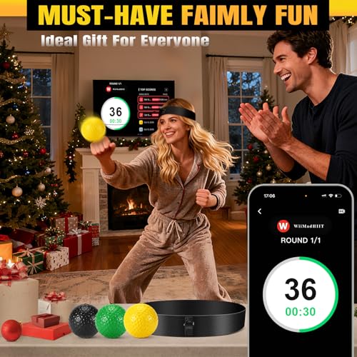 Boxing Reflex Ball Set | Punch Counter APP Included,3 Balls with Different Weights, Adjustable Headband | Hand Eye Reaction Trainer | Boxing Gym Equipment | Fun Fitness for All Ages