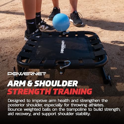 PowerNet Baseball Softball MaxControl Trampoline, Increase Posterior Shoulder Strength, Improve Arm Health, Folds for Easy Storage and Portability