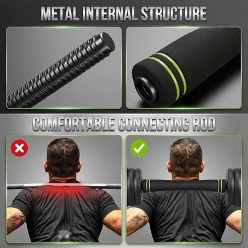 Adjustable Dumbbell Set 44LB, 4-in-1 Free Weight Set with Barbell & Kettlebell & Push-Up Handles, Compact All-in-One Home Gym for Men & Women, Anti-Slip Grip, Quiet Rubber-Coated Plates