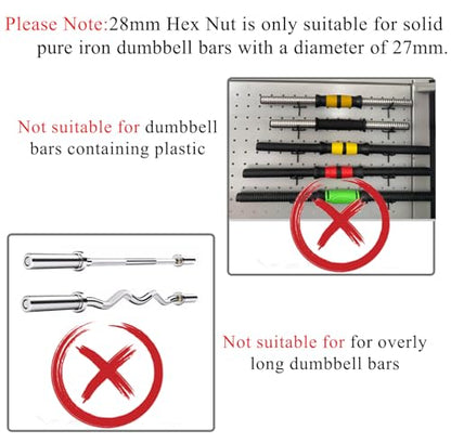 Lamoutor 2Pcs Anti-Slip Hex Nut Collar Screw for Barbell Dumbbell Weight Lifting - size: 28mm