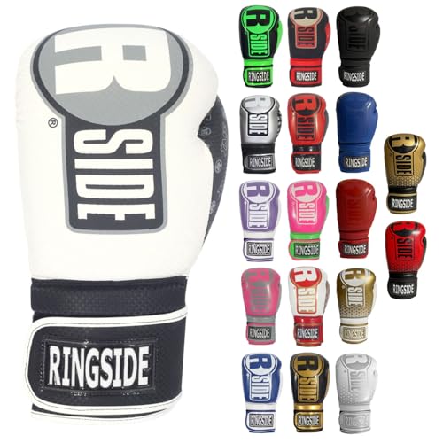 Ringside Apex Bag Gloves, IMF-Tech Boxing Gloves with Secure Wrist Support, Synthetic Boxing Gloves for Men and Women - color: White/Black, size: Small-Medium