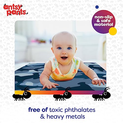 Antsy Pants Kids Yoga Mat - Yoga Mat for Kids, Yoga Mats for Home Workout, Travel Yoga Mat, Yoga Mat Non Slip, 60” x 24”, 3mm Free of Toxic Phthalates - color: Blue Shark