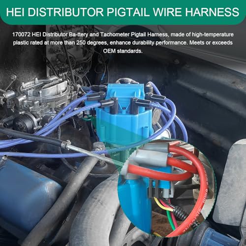 170072 HEI Distributor Pigtail Wire Harness, Electrical Wiring Harness, 12V Battery and Tachometer Power Pigtail Connector Plug, Ignition Coil Tach Connector Accessories for RV Chevy GM