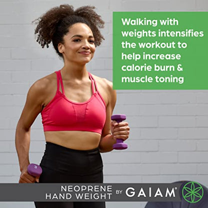 Gaiam Dumbbell Hand Weight (Sold in Singles) - Neoprene Coated Exercise & Fitness Dumbbell for Home Gym Workouts and Strength Training - Free Weights for Women and Men
