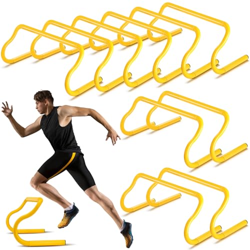 10 Pcs Speed Agility Training Hurdles Detachable Durable Hurdle Agility Plyometric and All Purpose Speed Training Equipment for Athletes Soccer Basketball - color: Yellow, size: 9 Inch