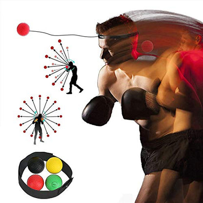 Soft React Head Ball, Boxing Reflex Ball 4 Balls Head‑Mounted Boxing Reflex Ball Set, Boxing Exercise Ball for Fitness Sports, Hand Eye Coordination