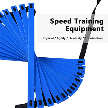 Agile Speed Training Kit 19ft Flat Ladder Athletic Training Ladder, 10pcs Disc Cones for Athletic Training (blue)