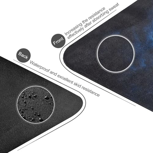 Kigai Travel Yoga Mat 71" x 24" Non Slip Natural Rubber Foldable Exercise Mat Ultra Thin 1.5mm Lightweight for Fitness, Pilates & Home Workout, Blue Lightning