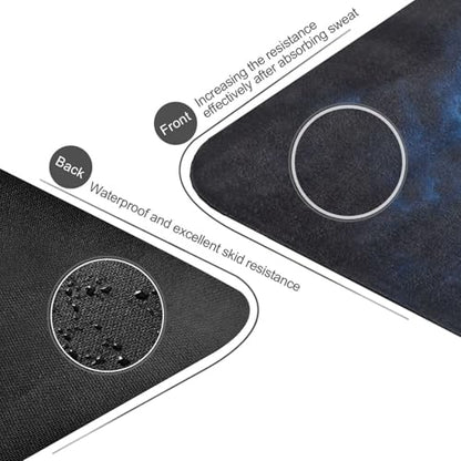 Kigai Travel Yoga Mat 71" x 24" Non Slip Natural Rubber Foldable Exercise Mat Ultra Thin 1.5mm Lightweight for Fitness, Pilates & Home Workout, Blue Lightning