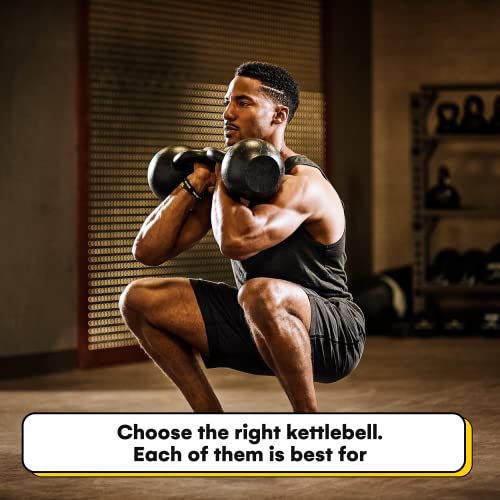 Kettlebell Kings Powder Coated Kettlebell Weights 5-90 LB | Workout Gym Equipment & Strength training sets for Women & Men | Durable Coating for Grip Strength, Rust Prevention- New
