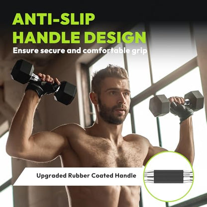 HANDBODE Hex Dumbbell Set 2.5-65 lb, Rubber Encased Hex Dumbbells for Home Gym, Weights Dumbbells Set of 2 Hand Weights for Strength Training & Fitness Exercise - size: 40 lb, Pair, style: Comfort Grip