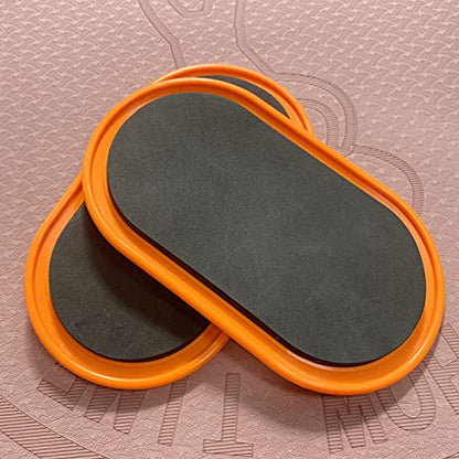 ARCOOL Exercise Core Sliders with Resistance band for Yoga,Dual Sided Abdominal Exercise Gliding Discs Use on Carpet or Hardwood Floors,Orange