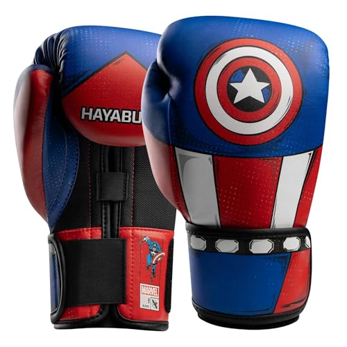 Hayabusa Marvel Classic Boxing Gloves for Men, Women & Kids – Officially Licensed | 16oz 12oz 8oz 6oz Training, Sparring, Bag & Pad Work - color: Captain America, size: 6oz