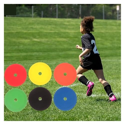 20Pcs TPE Elastomer Football Flat Cones Marker Disc with Holes Basketball Sports Speed Agility Training Aids Markers