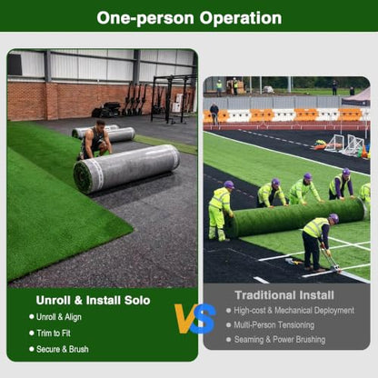 Yescom 4x33' Sled Turf Strips for Gym Artificial Grass Garage Home - size: 1.38"H-4'x33'(132Sq.Ft)