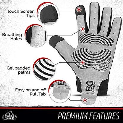 Bear Grips Weight Lifting Gloves for Men & Women | Half Finger Lifting Gloves | Full Finger Workout Gloves for Men | No Finger Exercise Gloves l Compression Weightlifting Gloves | Gym Gloves for Men