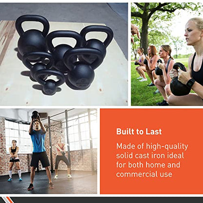Body Sport Cast Iron Kettlebell - Professional Weight Training Equipment for Home & Gym Workouts - size: 25 Pounds