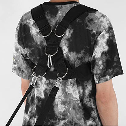 Weight Bearing Shoulder Strap Pulling Sled Harness Vest Black, Adjustable Nylon with Metal Buckle - Padded Comfort, Durable Design, Ideal for Resistance Training and Agility - color: Black