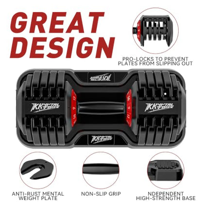 Adjustable Dumbbell Set of 2, 50/100/110lbs Free Weights Dumbbell Set - size: 50LBS Pair -C