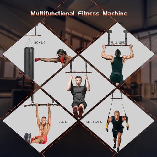 Pull Up Bar Wall Mounted: Wall Adjustable Joist Mount Pull Up Bar & Chin Up Bar for Home Gym Workout Strength Training Equipment