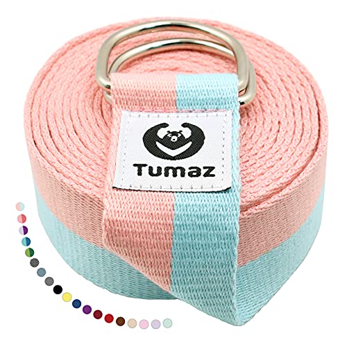 Yoga Strap/Stretch Bands [15+ Colors, 6/8/10 Feet Options] with Extra Safe Adjustable D-Ring Buckle, Durable and Comfy Delicate Texture - Best for Daily Stretching, Physical Therapy, Fitness - color: 01. Candy, size: 6 Feet