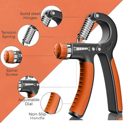 Hand Grip Strengthener 2 Pack Adjustable Resistance 5-60kg (10-130lb) Forearm Wrist Finger Exerciser Grip Strength Trainer Squeezer for Workout