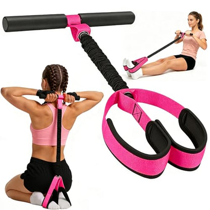 Pedal Resistance Band with Handle, 50 LBS Thickened Latex Tube Pedal Resistance Band with Soft Non-Slip Foam Foot Pedals for Women, Tension Rope Trainer for Abs, Legs,Home Gym Workout Equipment
