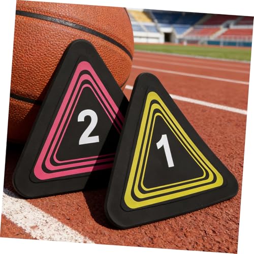 10pcs Numbered Spot Markers Flat Triangle Training Discs Non-Slip Sports Field Dots for Soccer Basketball Agility Drills Indoor Outdoor Court Marking